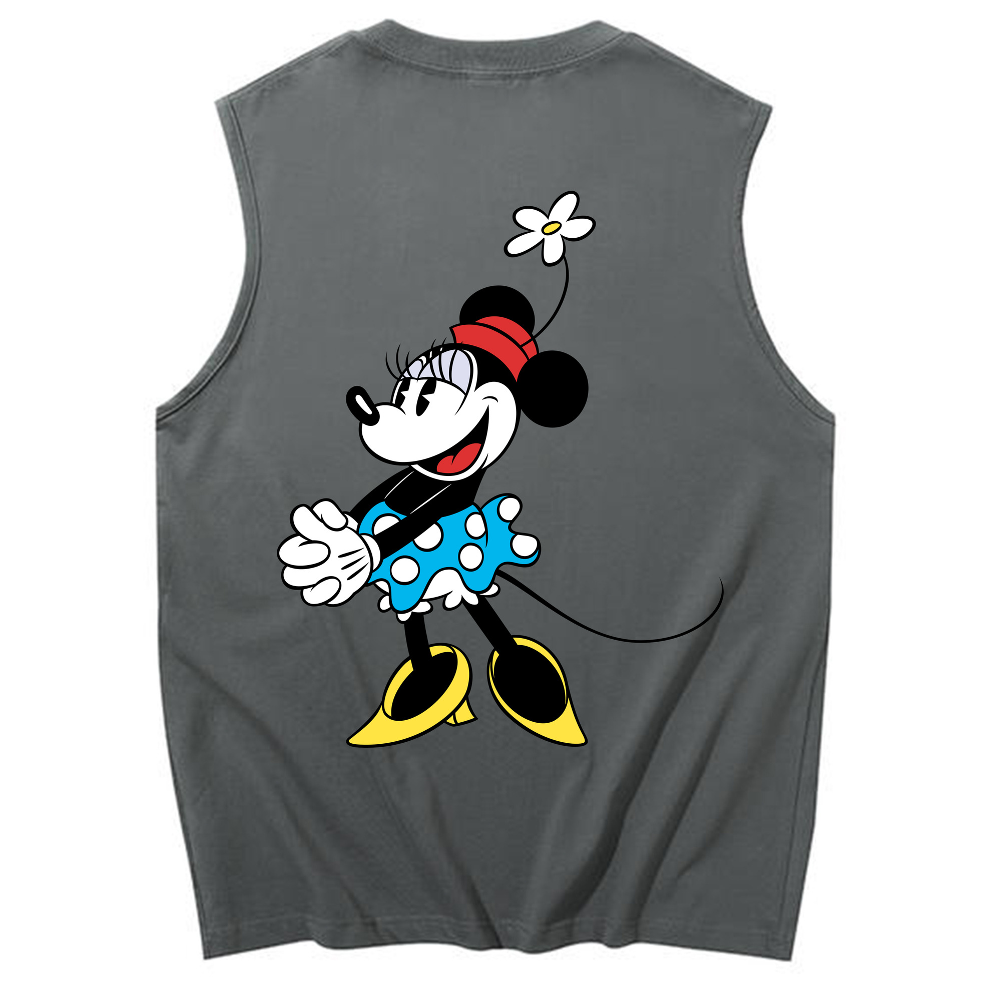 ミッキーマウス Mickey Mouse コットン100％タンクトップ（背面プリント）